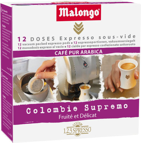 Malongo Columbien Espresso  - 5 x 16 Pods im Karton- vakuum verpackt