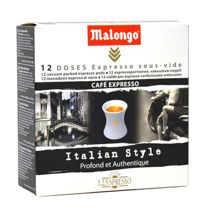 Malongo Italian Style Espresso  - 5 x 16 Pods im Karton- vakuum verpackt